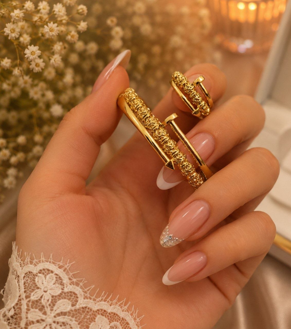 Set Clou Doré – Bracelet & Bague