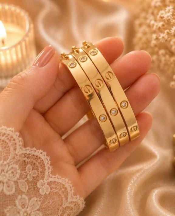 Lot de 3 Bracelets Love Dorés