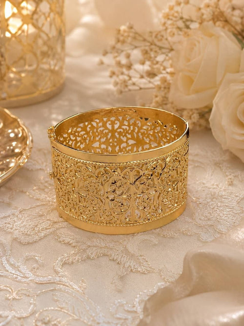 Bracelet Doré Marocain à Motifs Arabes