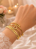 Ensemble de Bracelets Dorés Modernes – 3 Pièces